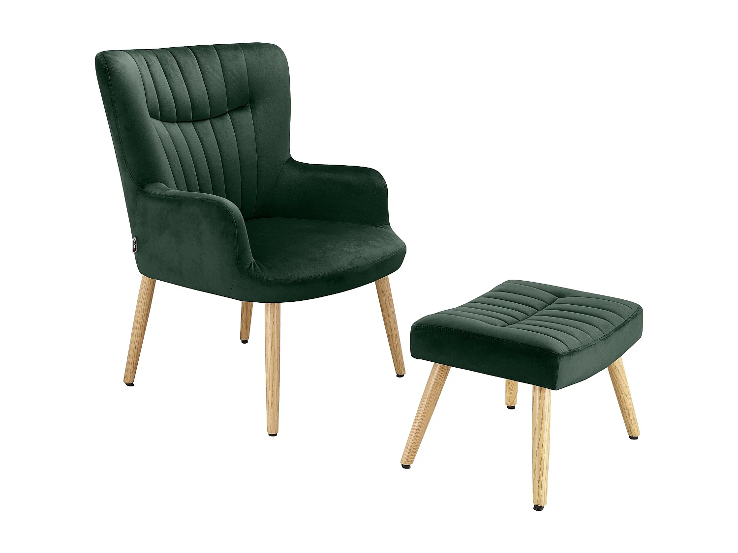 Kiki | Fauteuil en velours vert foncé