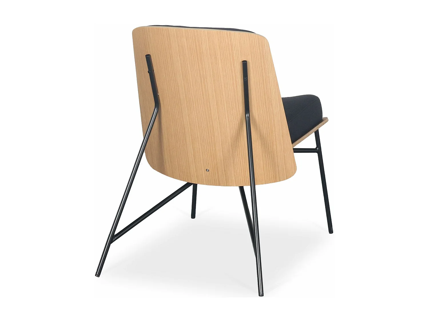 Fauteuil moderne Gauguin Bois clair et Tissu noir