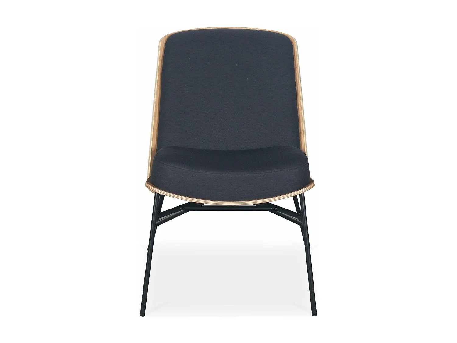 Fauteuil moderne Gauguin Bois clair et Tissu noir