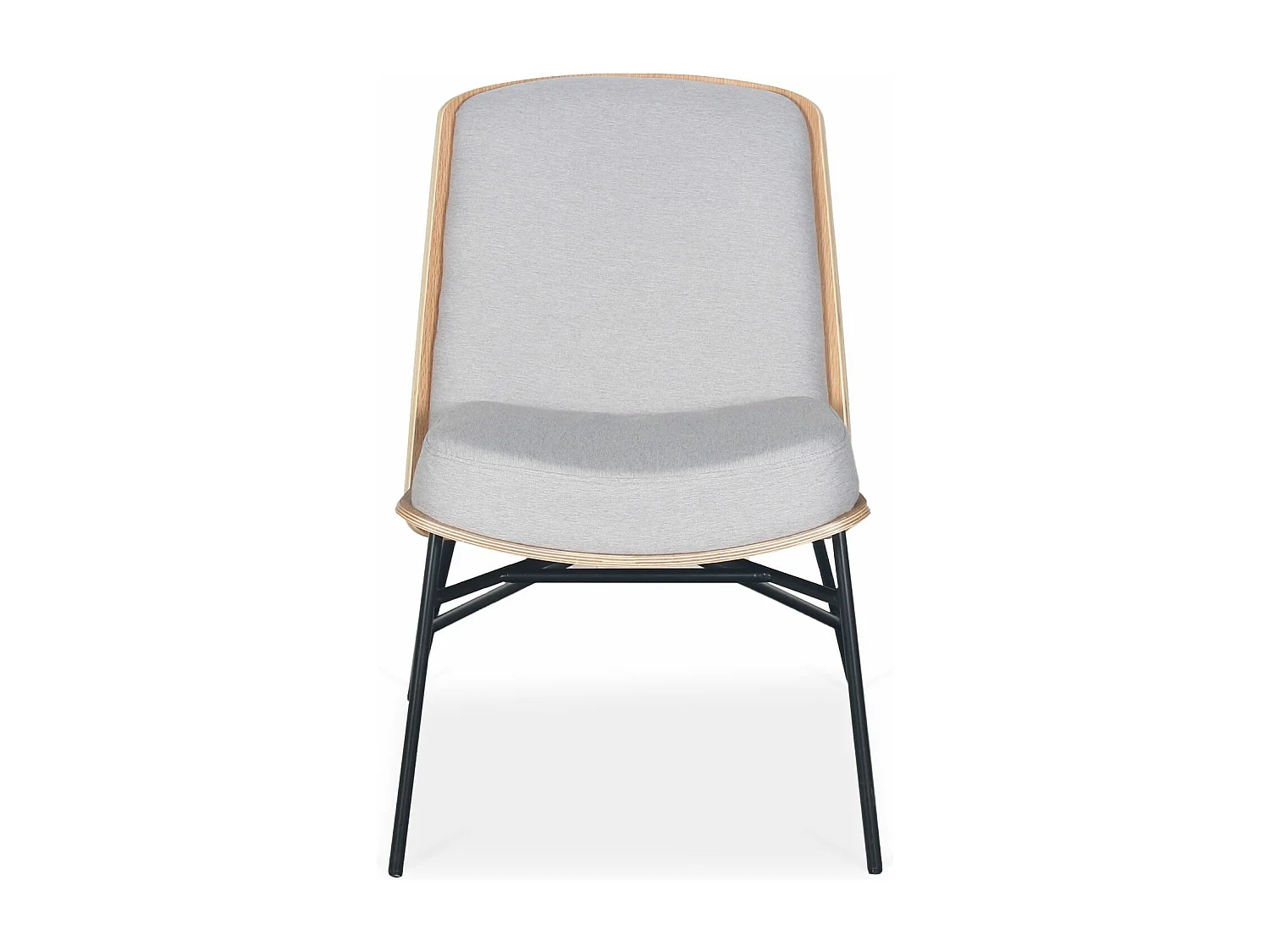 Fauteuil moderne Gauguin Bois et Tissu Gris clair