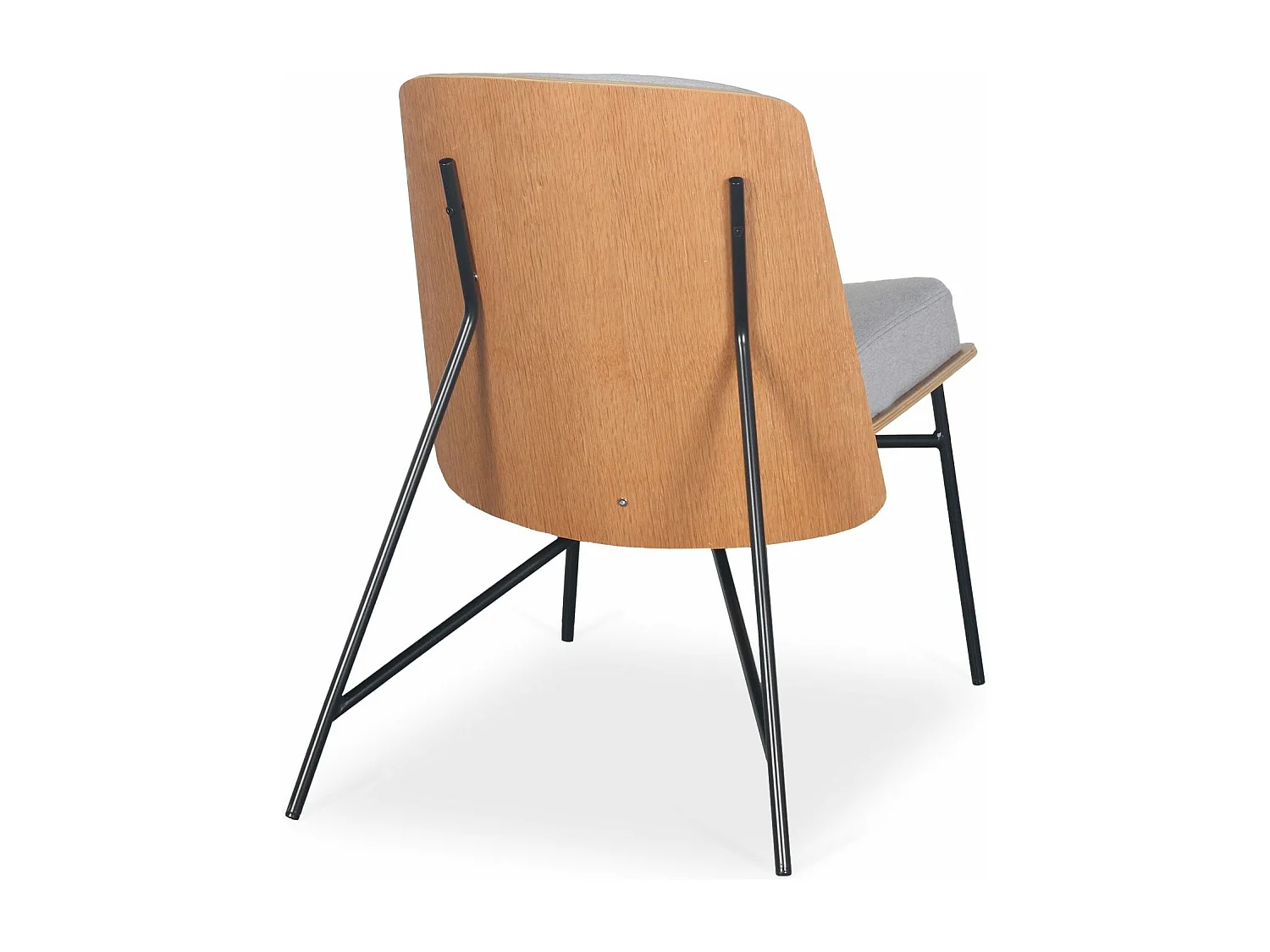 Fauteuil moderne Gauguin Bois et Tissu Gris clair