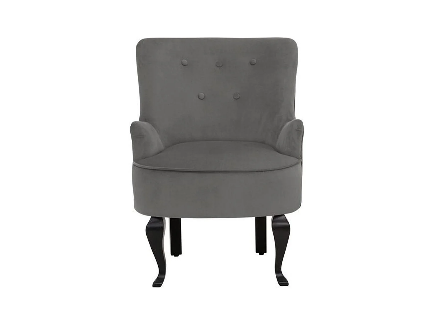 Dallas | Fauteuil + tabouret en velours gris