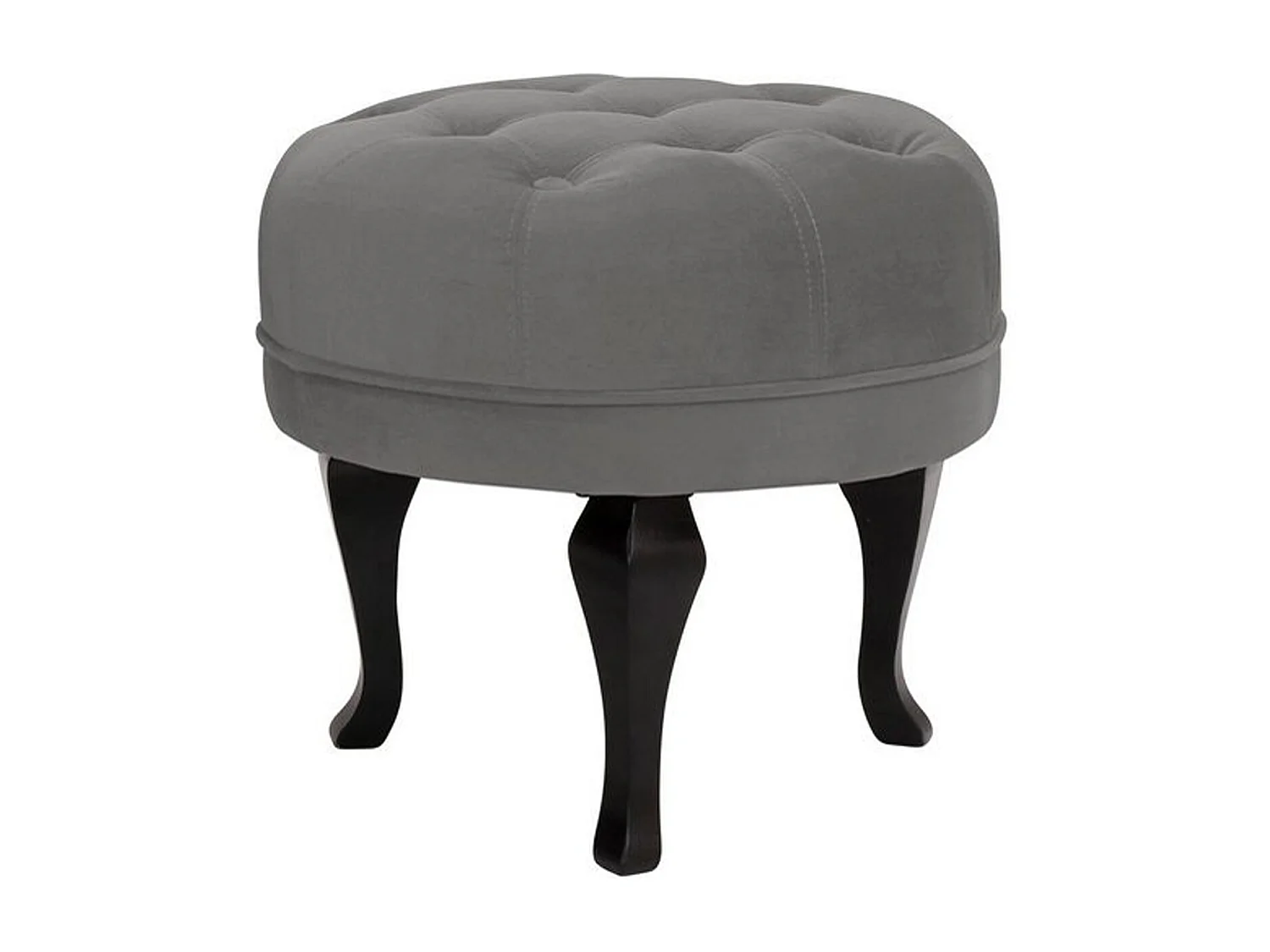 Dallas | Fauteuil + tabouret en velours gris
