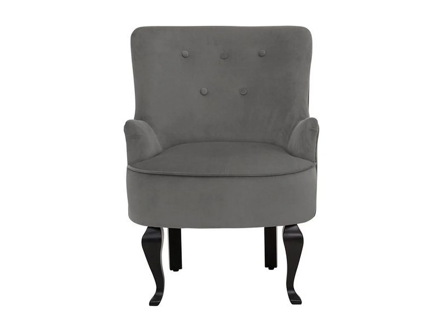 Dallas | Fauteuil + tabouret en velours gris