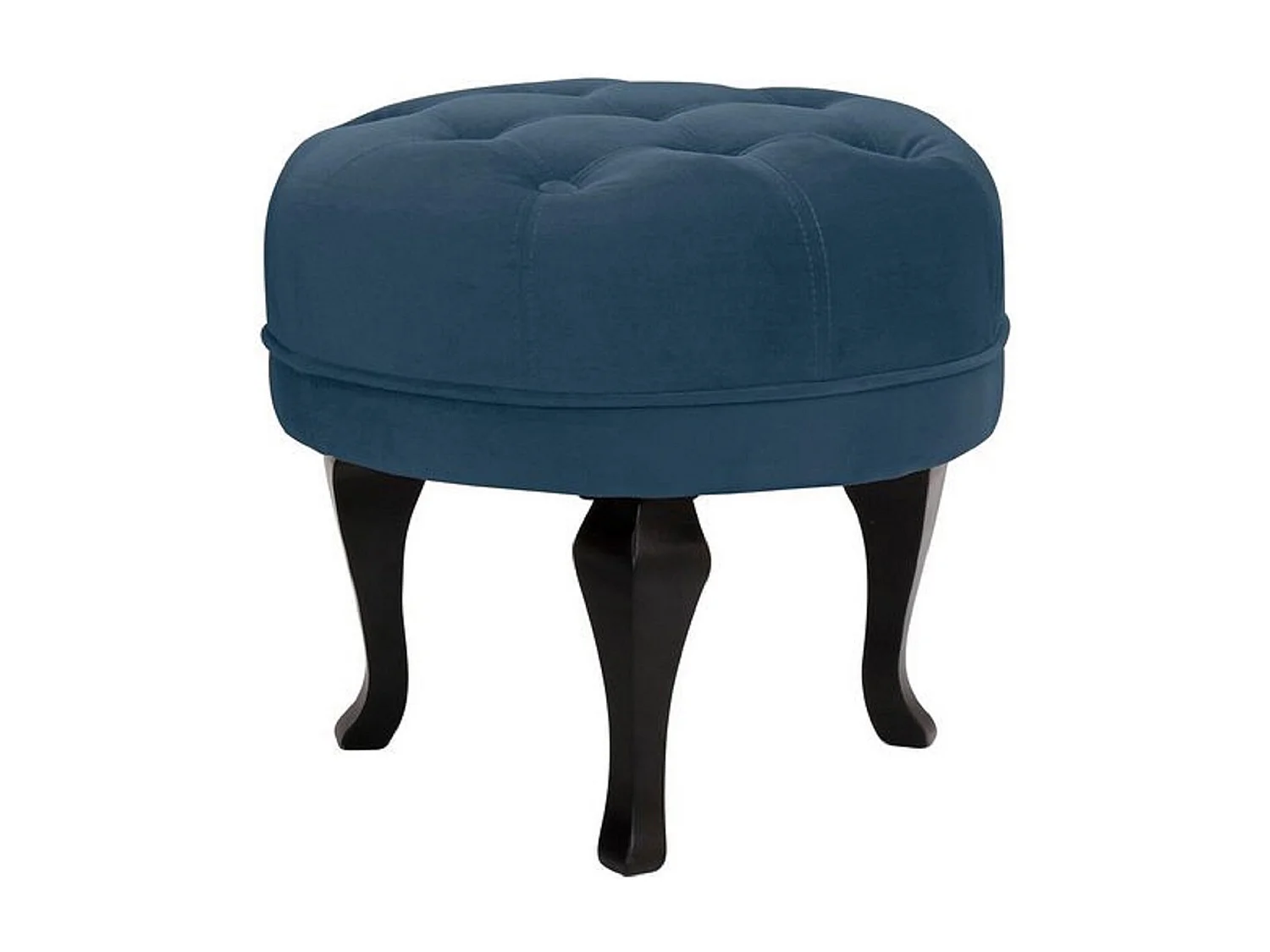 Dallas | Fauteuil + tabouret en velours bleu