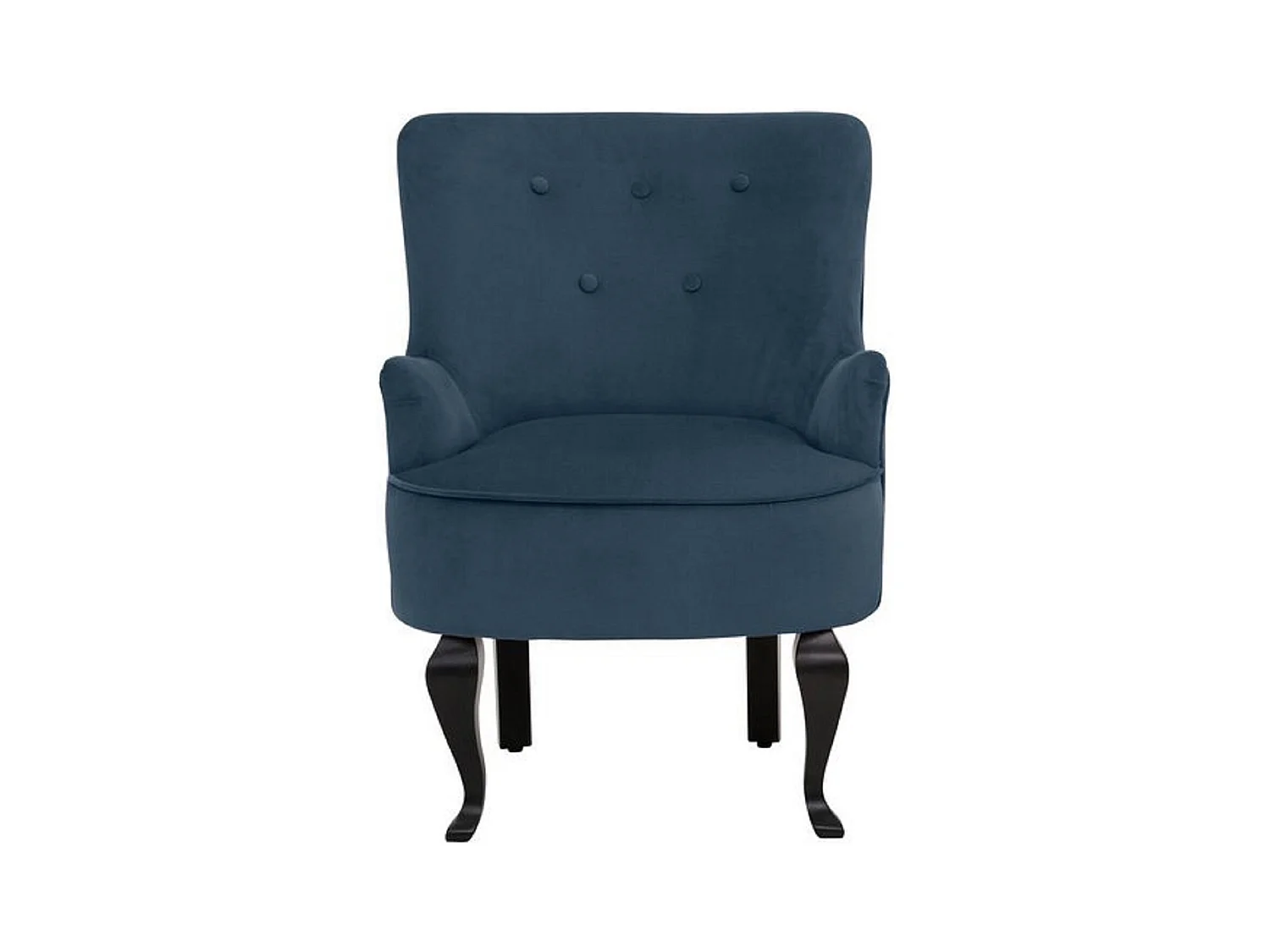 Dallas | Sessel + Hocker aus Samt blau