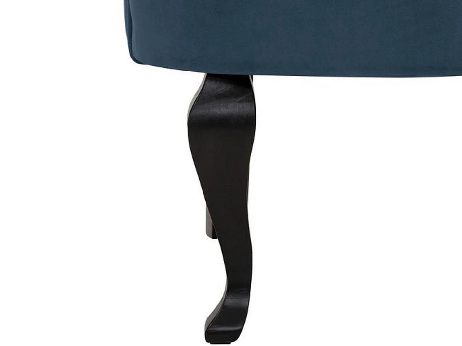 Dallas | Fauteuil + tabouret en velours bleu
