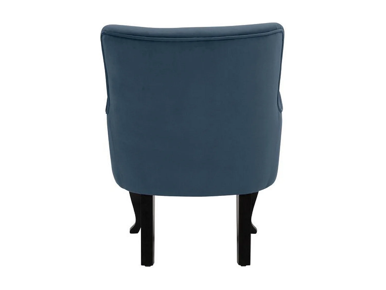 Dallas | Fauteuil + tabouret en velours bleu