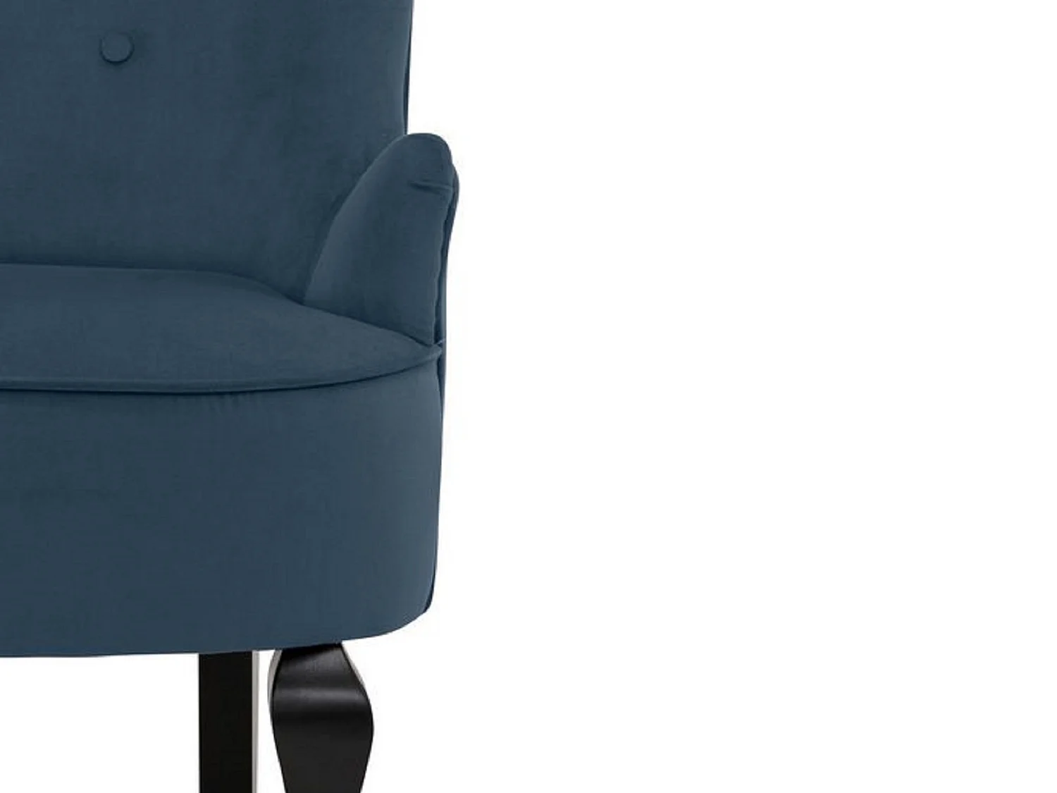 Dallas | Fauteuil + tabouret en velours bleu