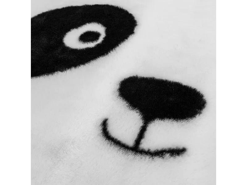 Tapis Enfant Rond "Panda" 100cm Blanc & Noir