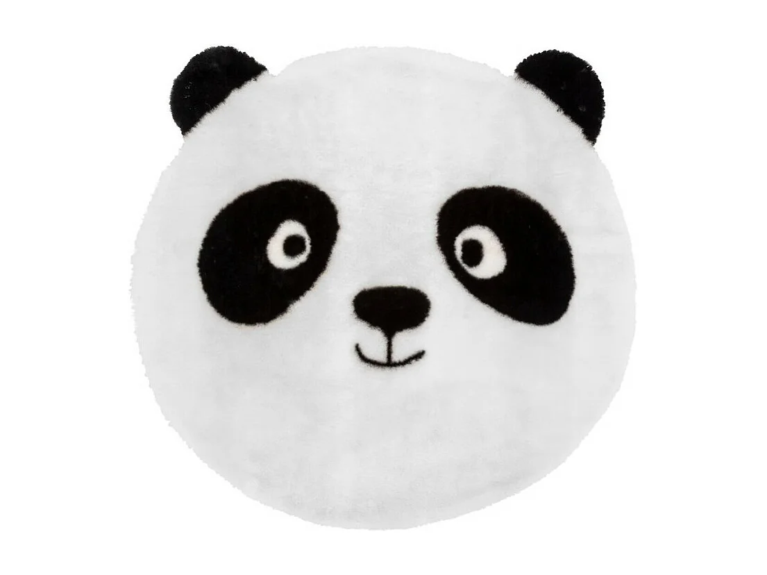 Tapis Enfant Rond "Panda" 100cm Blanc & Noir
