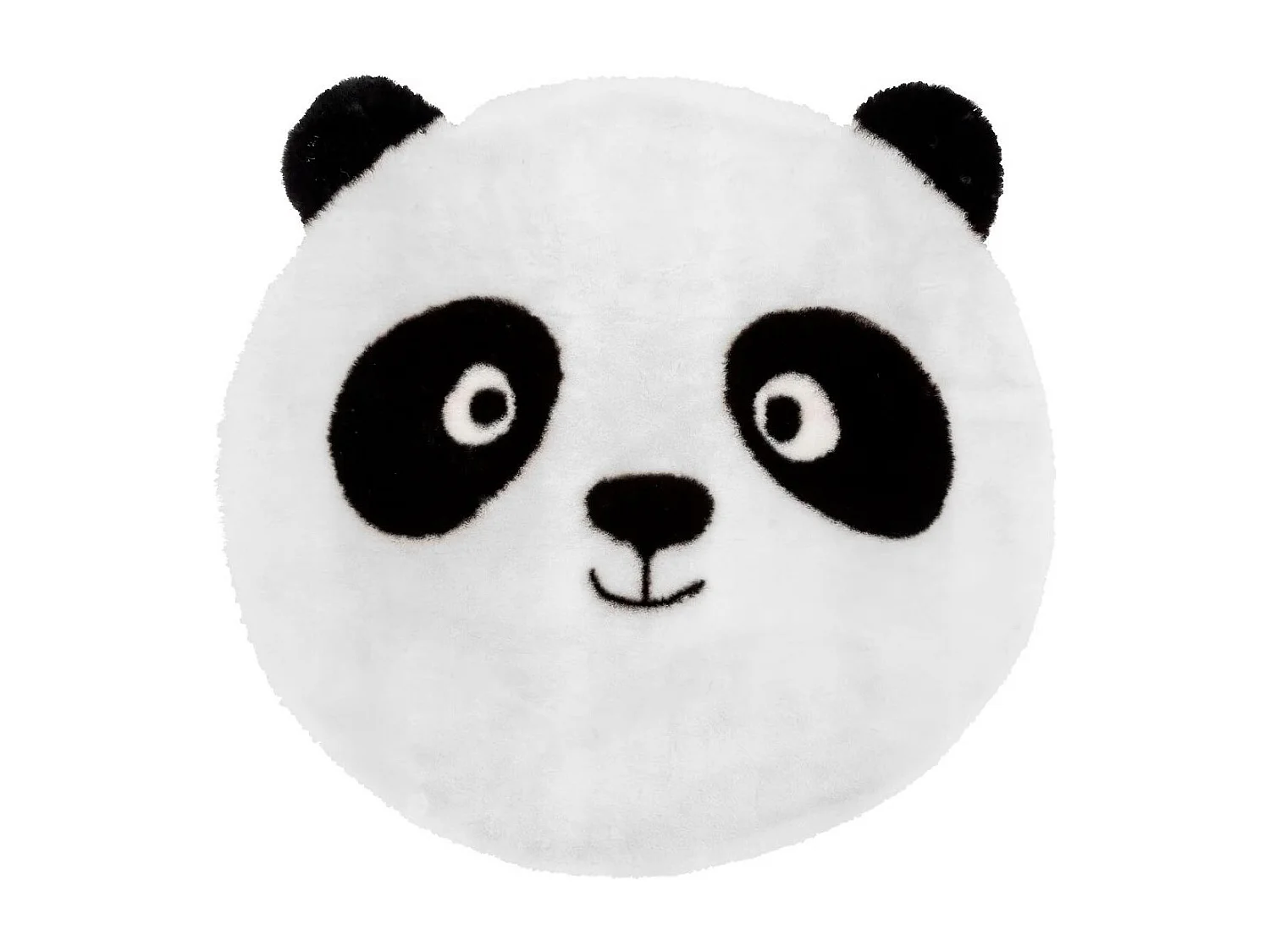 Tapis Enfant Rond "Panda" 100cm Blanc & Noir