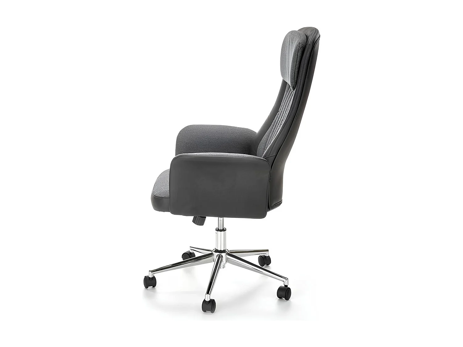 Fauteuil de bureau éco-cuir tissu gris et noir Lukro
