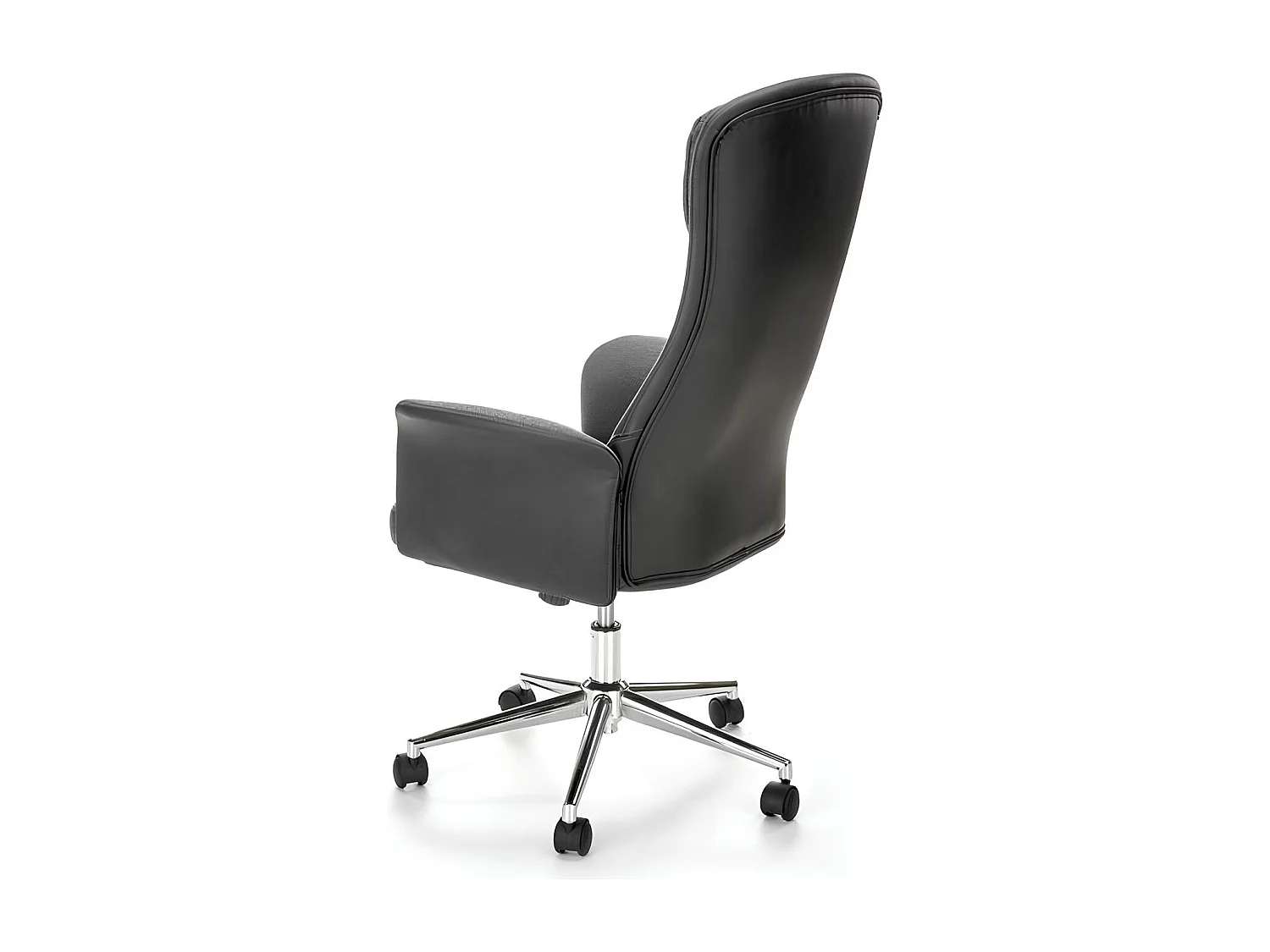 Fauteuil de bureau éco-cuir tissu gris et noir Lukro
