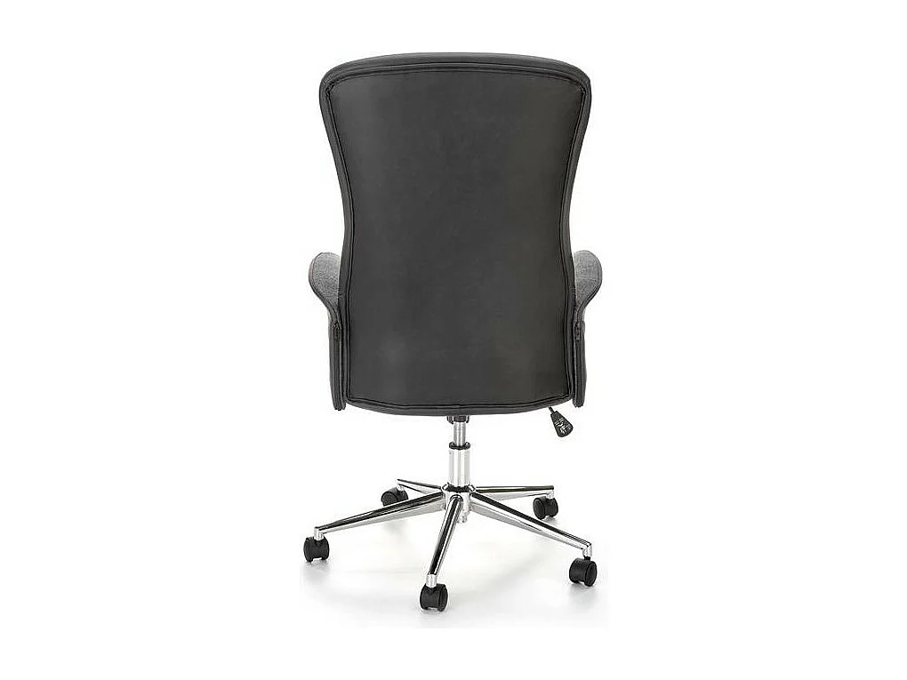 Fauteuil de bureau éco-cuir tissu gris et noir Lukro