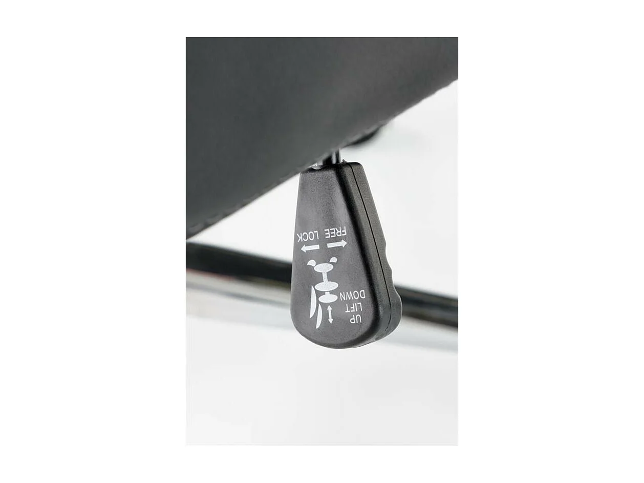 Silla de oficina de ecopiel con tejido gris y negro Lukro