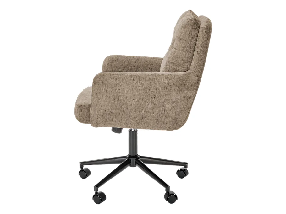 Poltrona da ufficio di design Persée in tessuto marrone chiaro