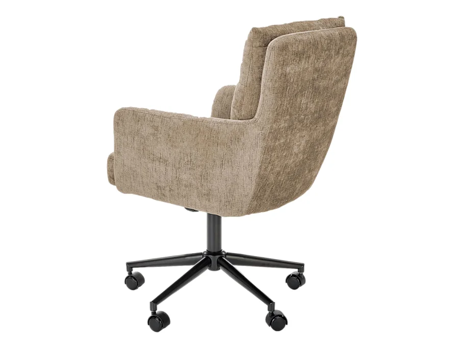 Poltrona da ufficio di design Persée in tessuto marrone chiaro