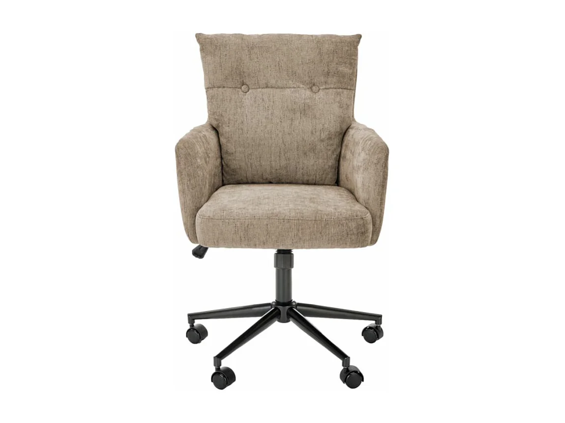 Poltrona da ufficio di design Persée in tessuto marrone chiaro