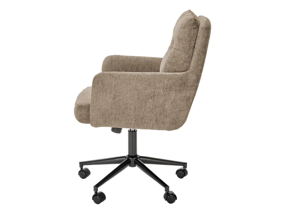 Poltrona da ufficio di design Persée in tessuto marrone chiaro