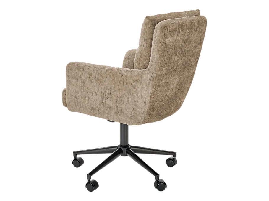 Poltrona da ufficio di design Persée in tessuto marrone chiaro