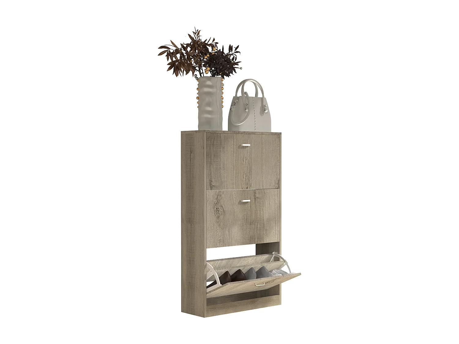 Shoe cabinet Sipos Honey oak H. 105 x W. 59 x D. 22 cm