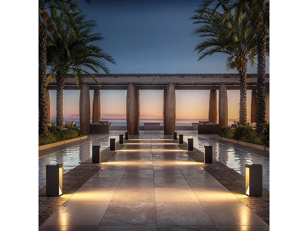 Borne solaire MILIO SIDE Noir Aluminium H35cm