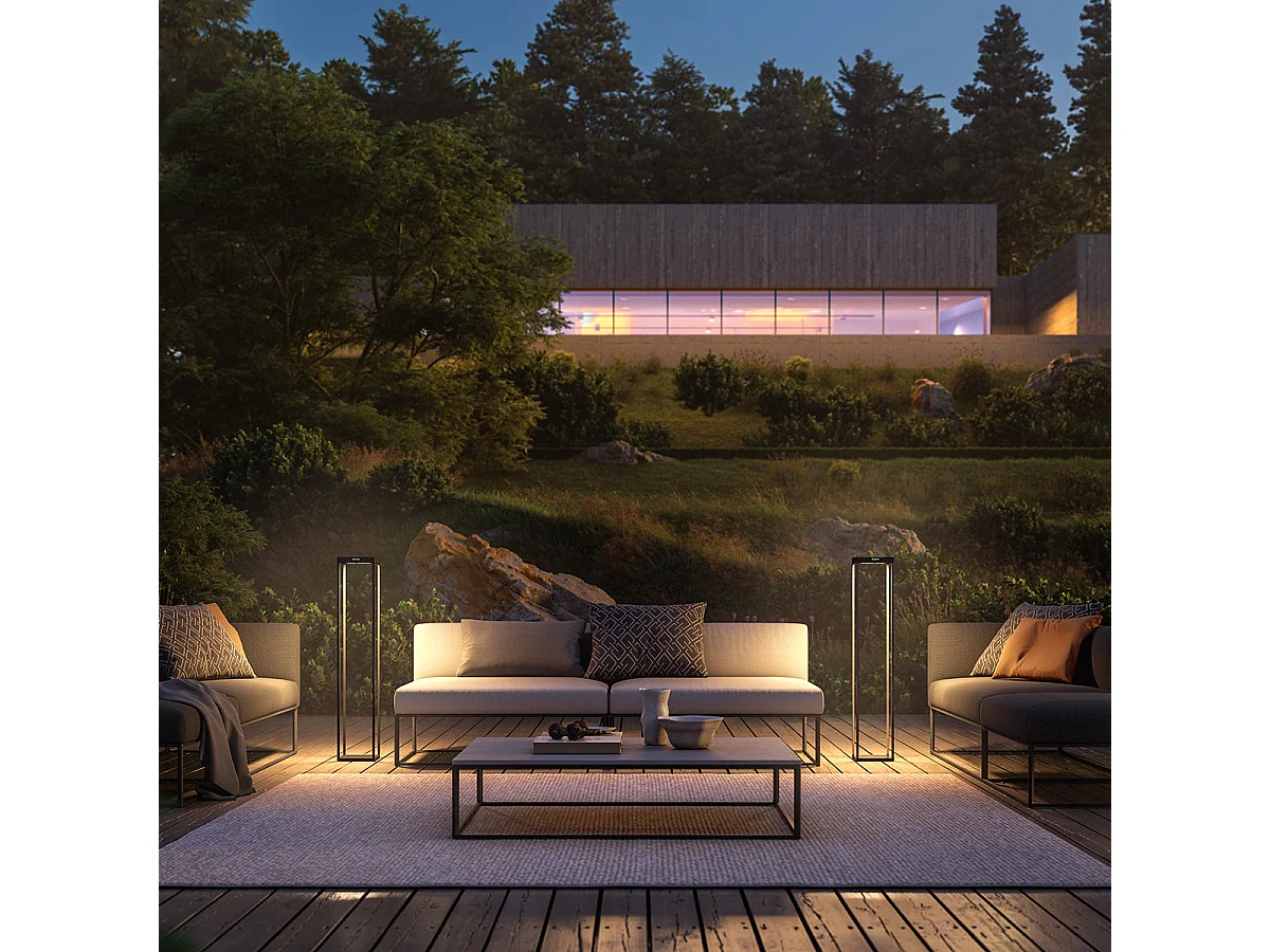 Borne solaire RADIA Noir Aluminium H110cm