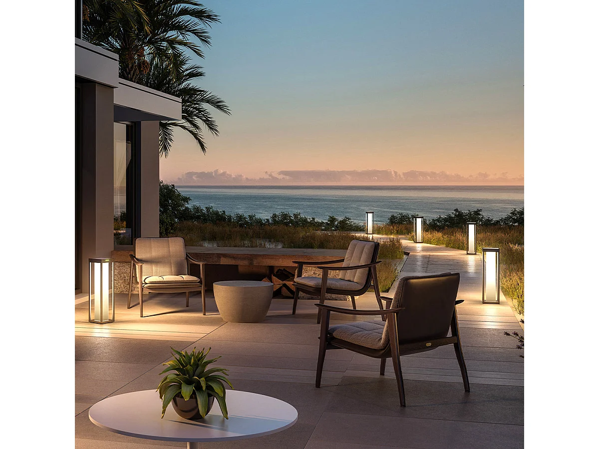 Borne solaire LED blanc chaud RADIA MAXI MOON H50cm