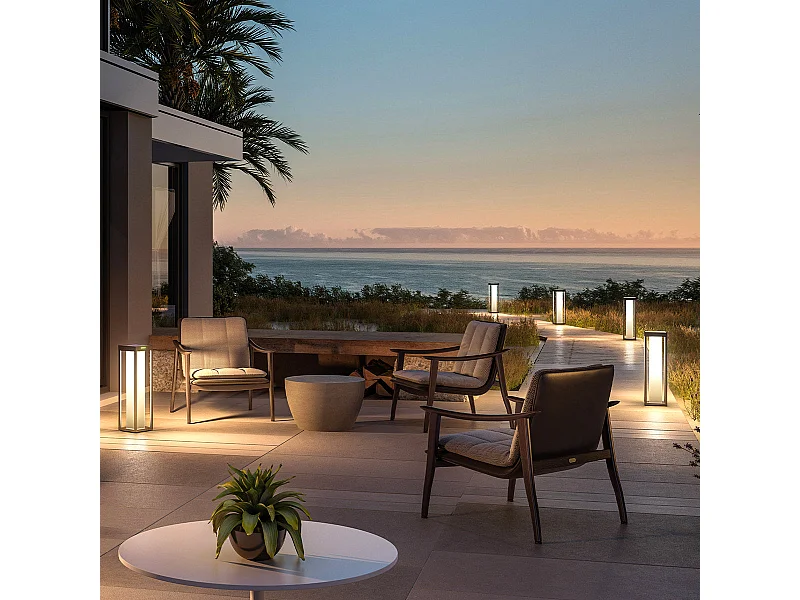 Borne solaire LED blanc chaud RADIA MAXI MOON H50cm