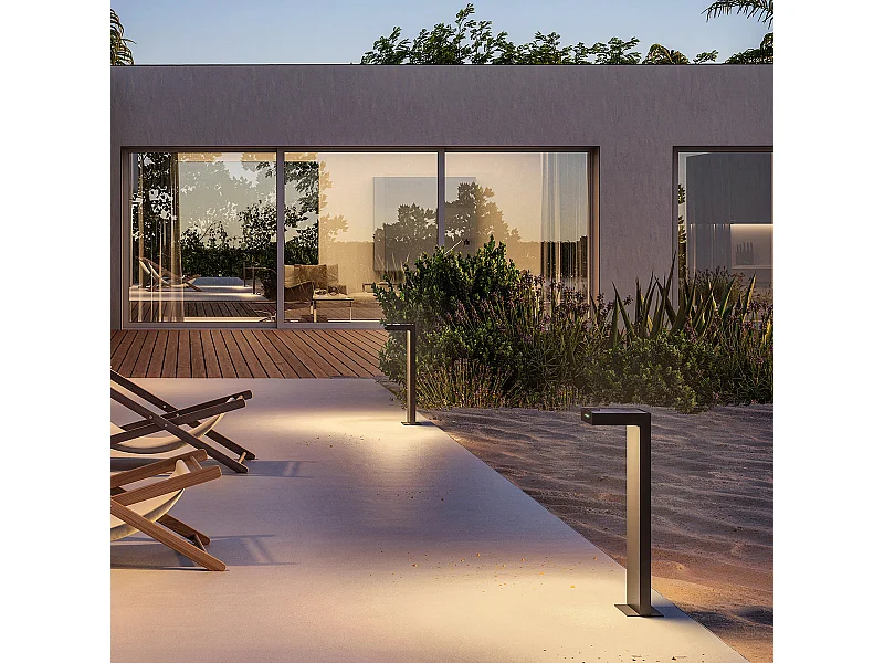 Borne solaire ALA Noir Aluminium H65CM