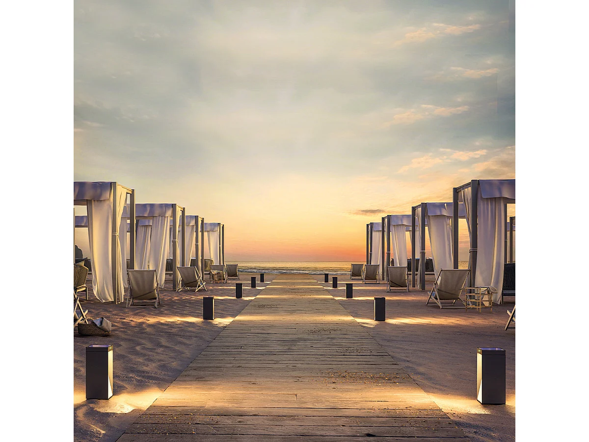 Borne solaire MILIO FULL Noir Aluminium H35cm