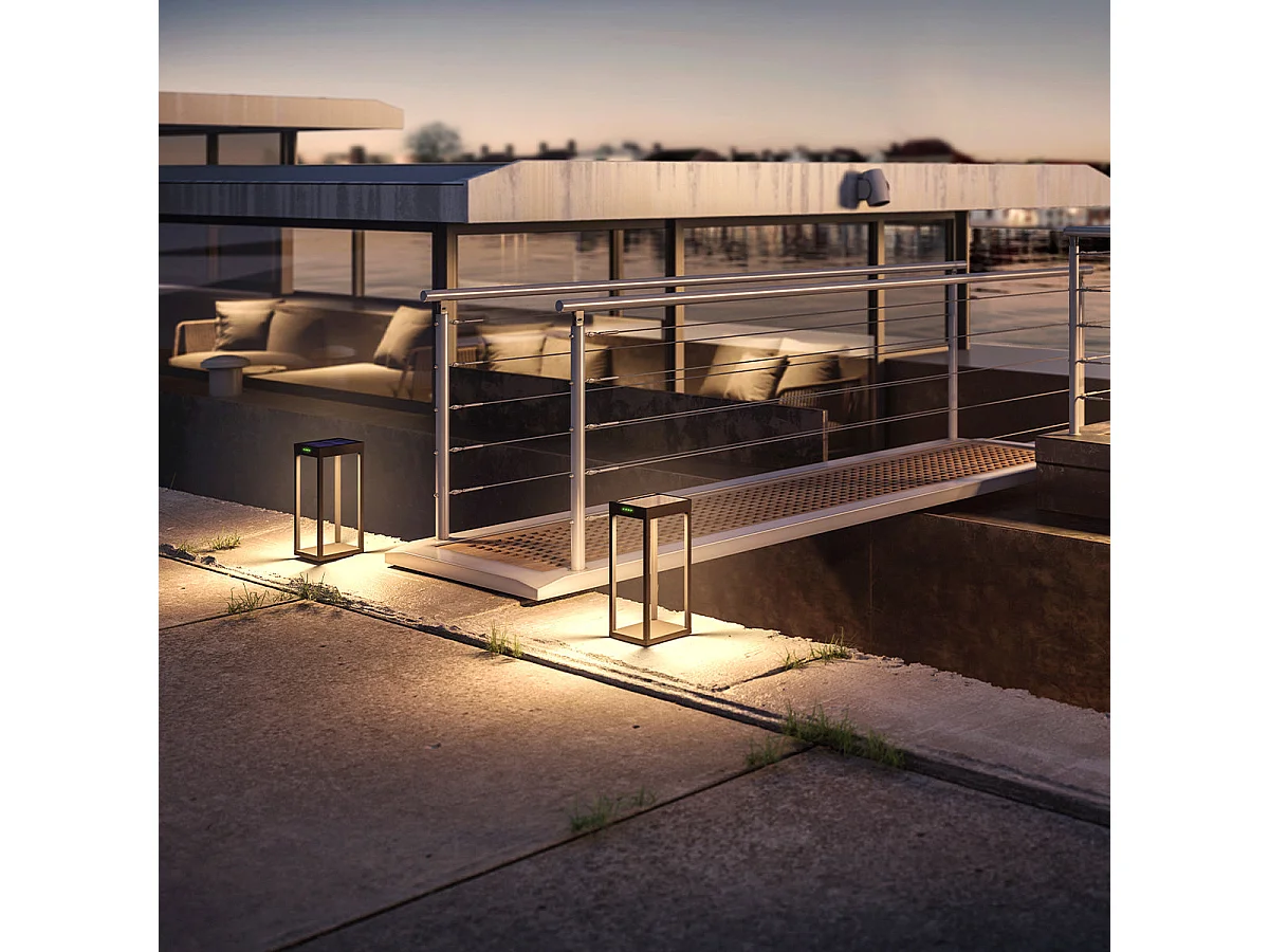 Borne solaire RADIA Noir Aluminium H35cm