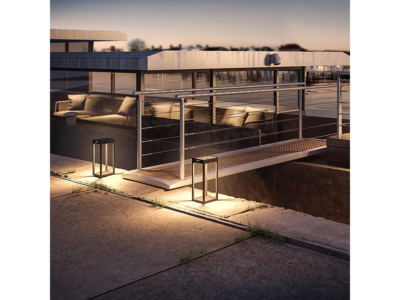 Borne solaire RADIA Noir Aluminium H35CM