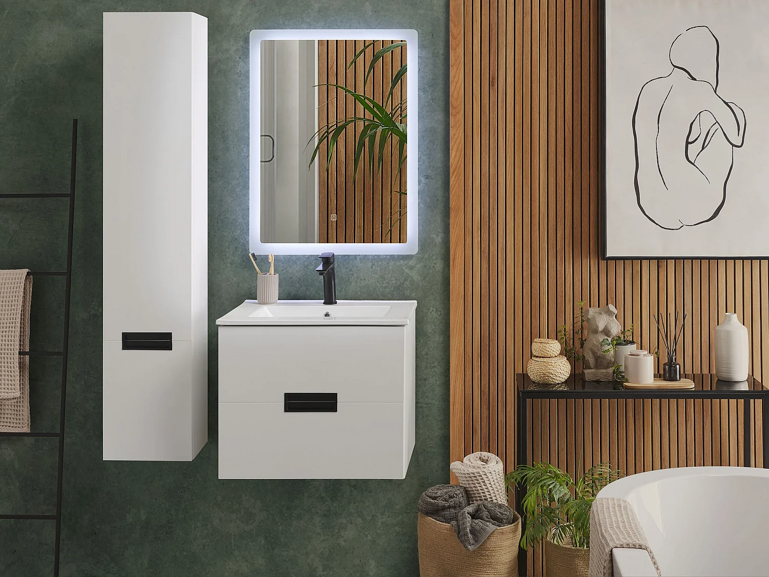 Ensemble de meubles de salle de bain TUDELA Blanc