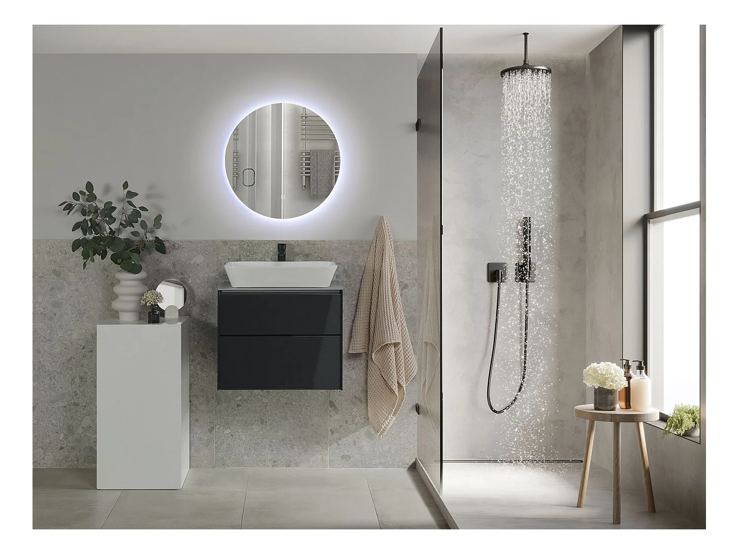 Ensemble de meubles de salle de bain MANZON 60 cm Gris
