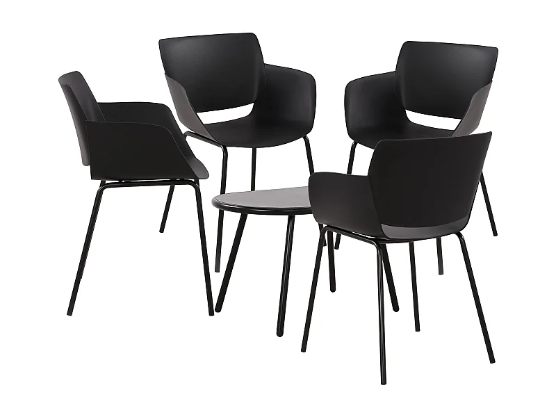 Ensemble de jardin - Table + 4 Chaises - Velvena