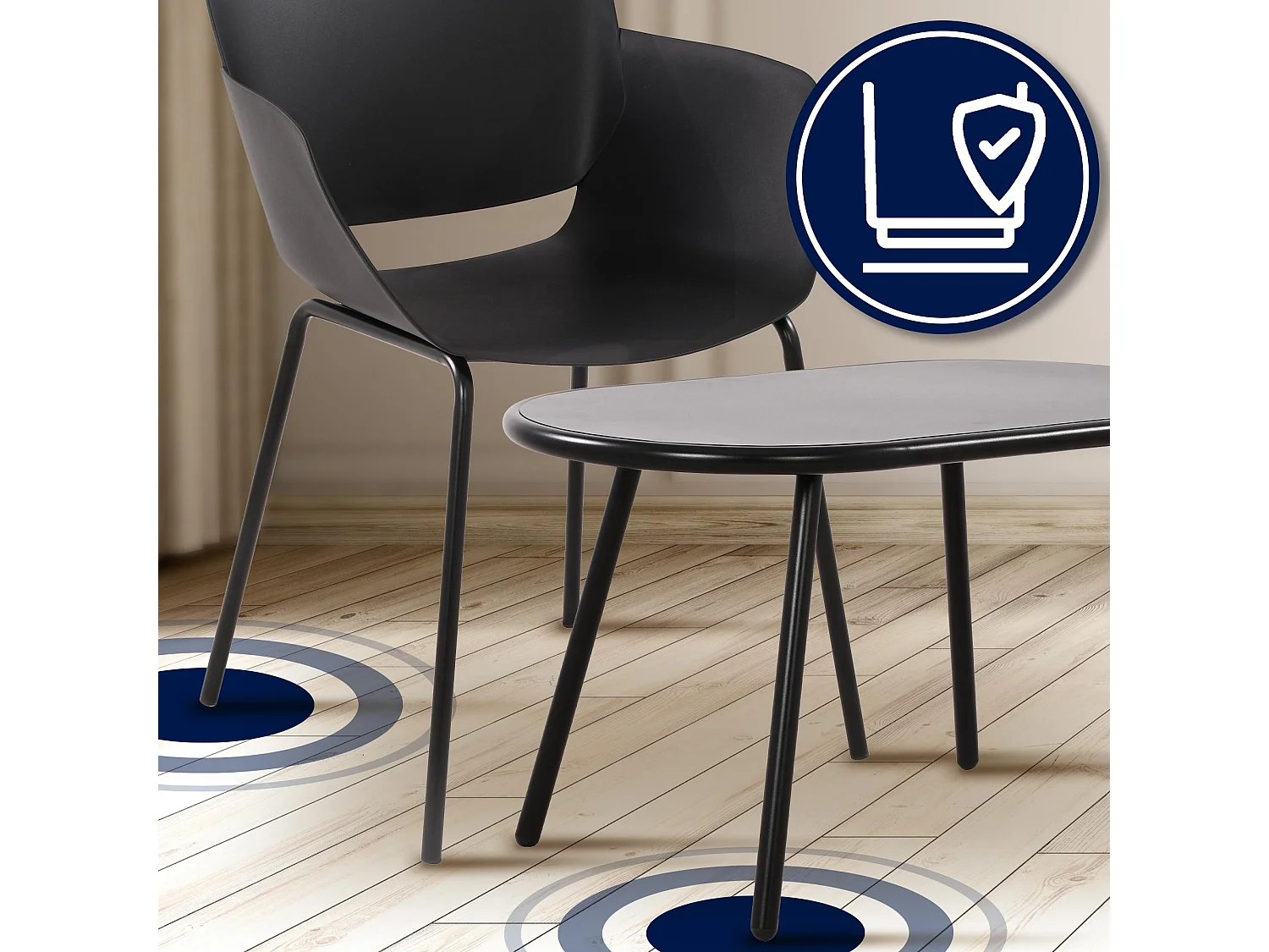 Ensemble de jardin - Table + 4 Chaises - Velvena