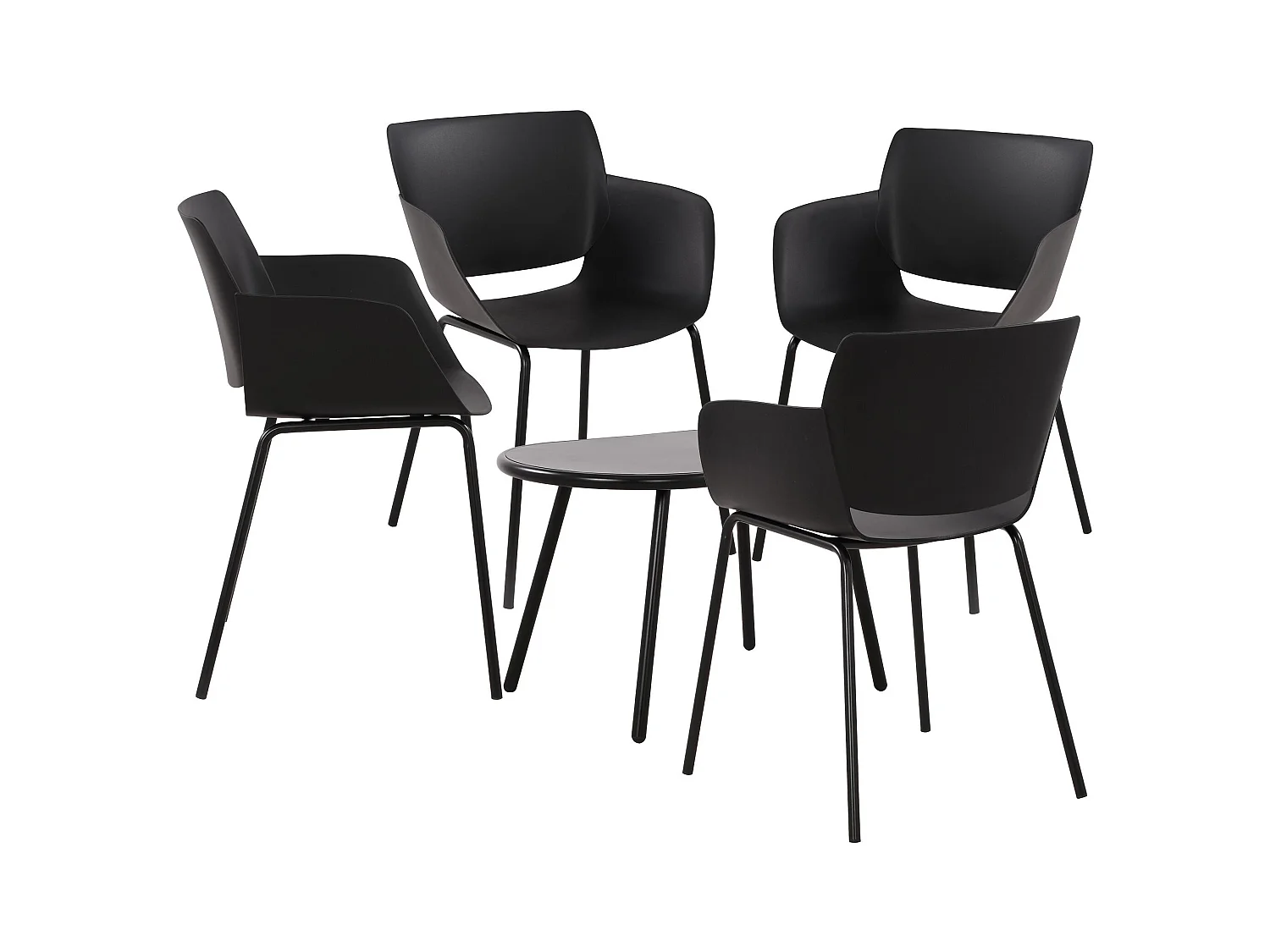 Ensemble de jardin - Table + 4 Chaises - Velvena
