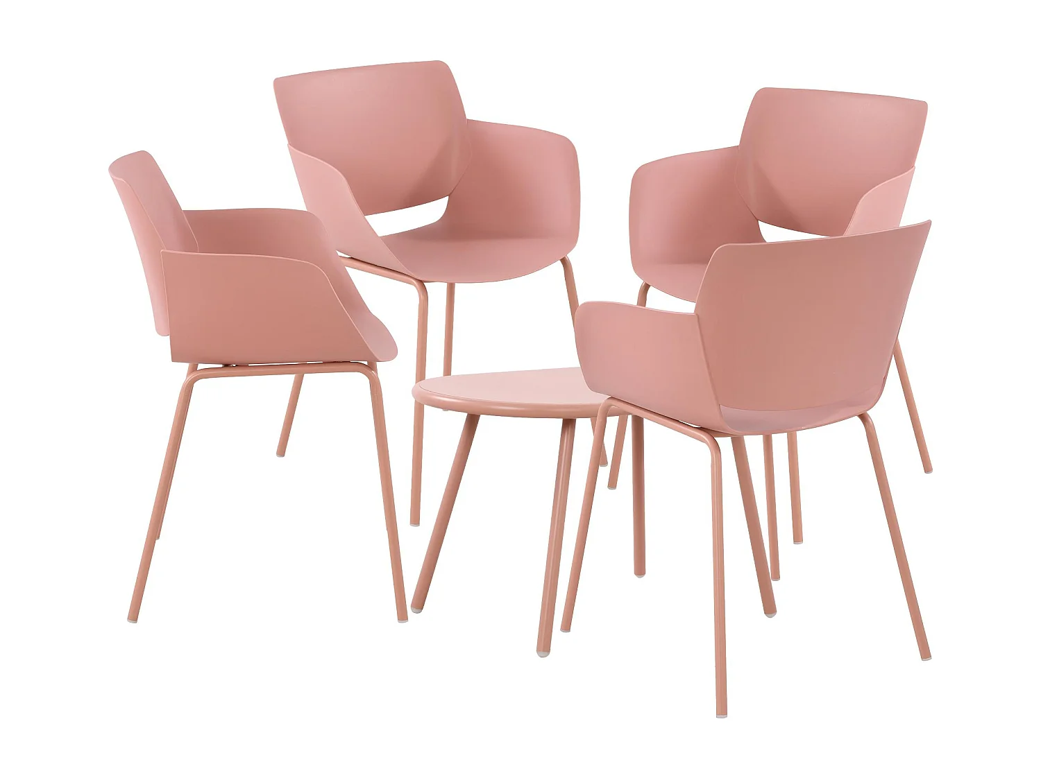 Ensemble de jardin - Table + 4 Chaises - Velvena