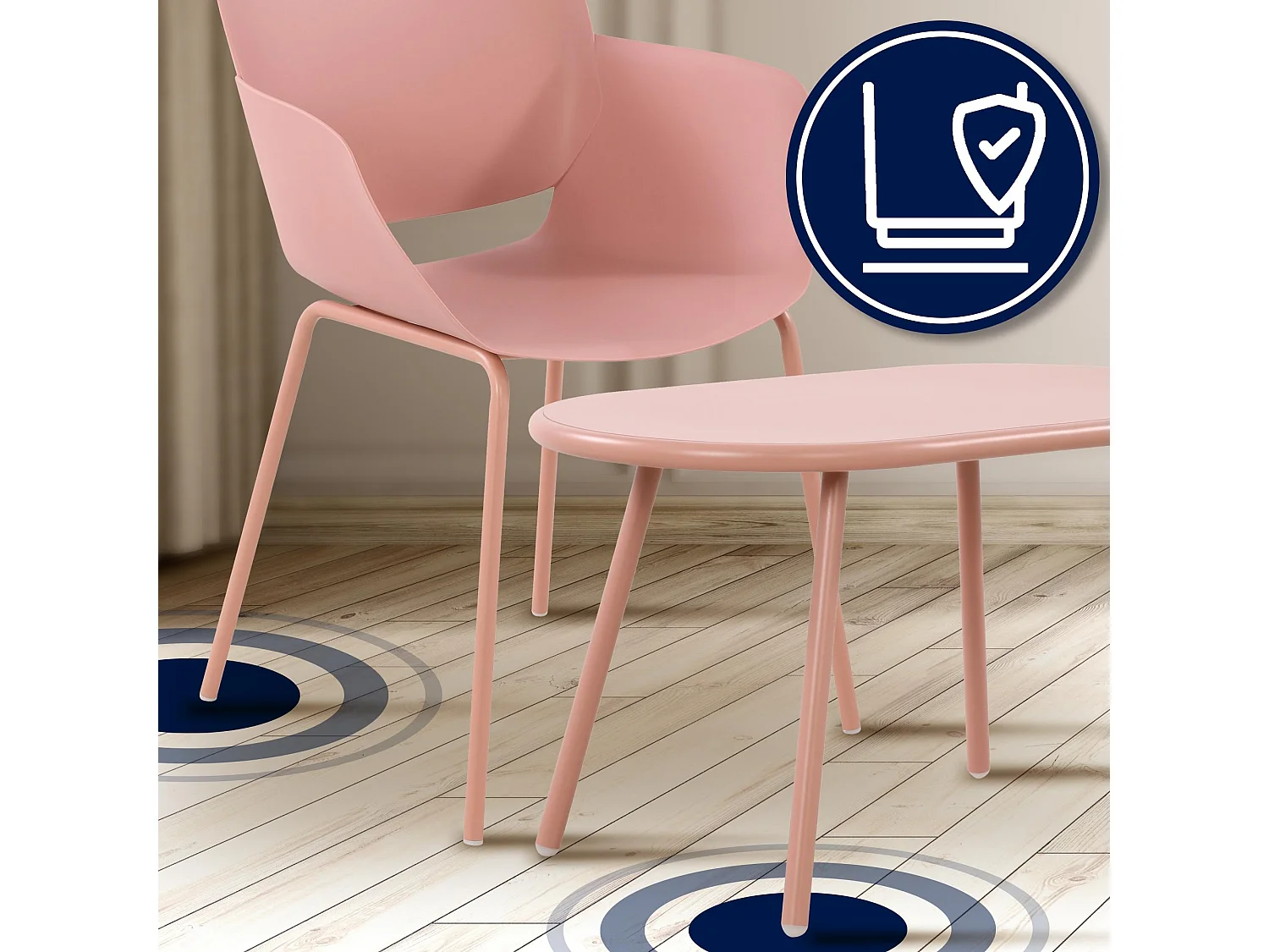 Ensemble de jardin - Table + 4 Chaises - Velvena