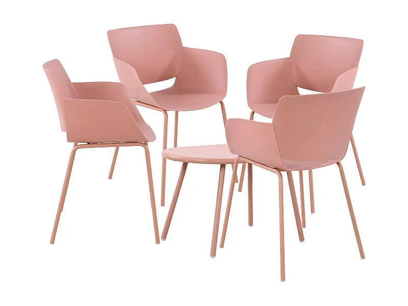 Ensemble de jardin - Table + 4 Chaises - Velvena