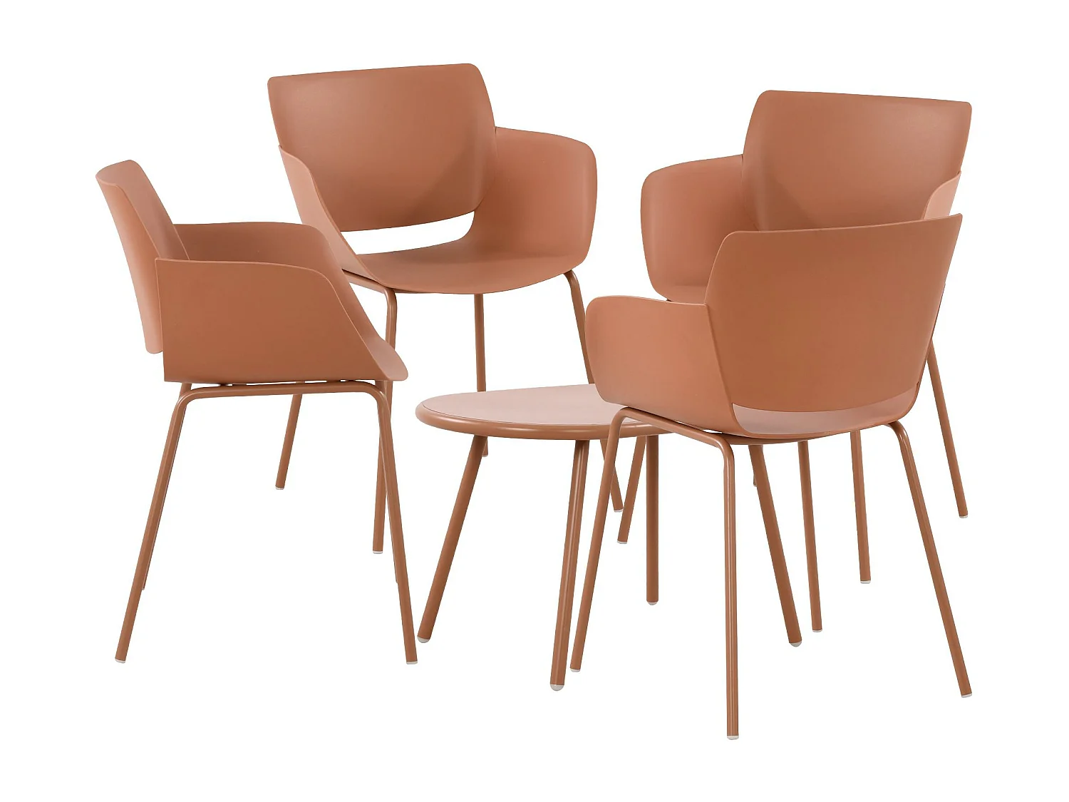 Ensemble de jardin - Table + 4 Chaises - Velvena