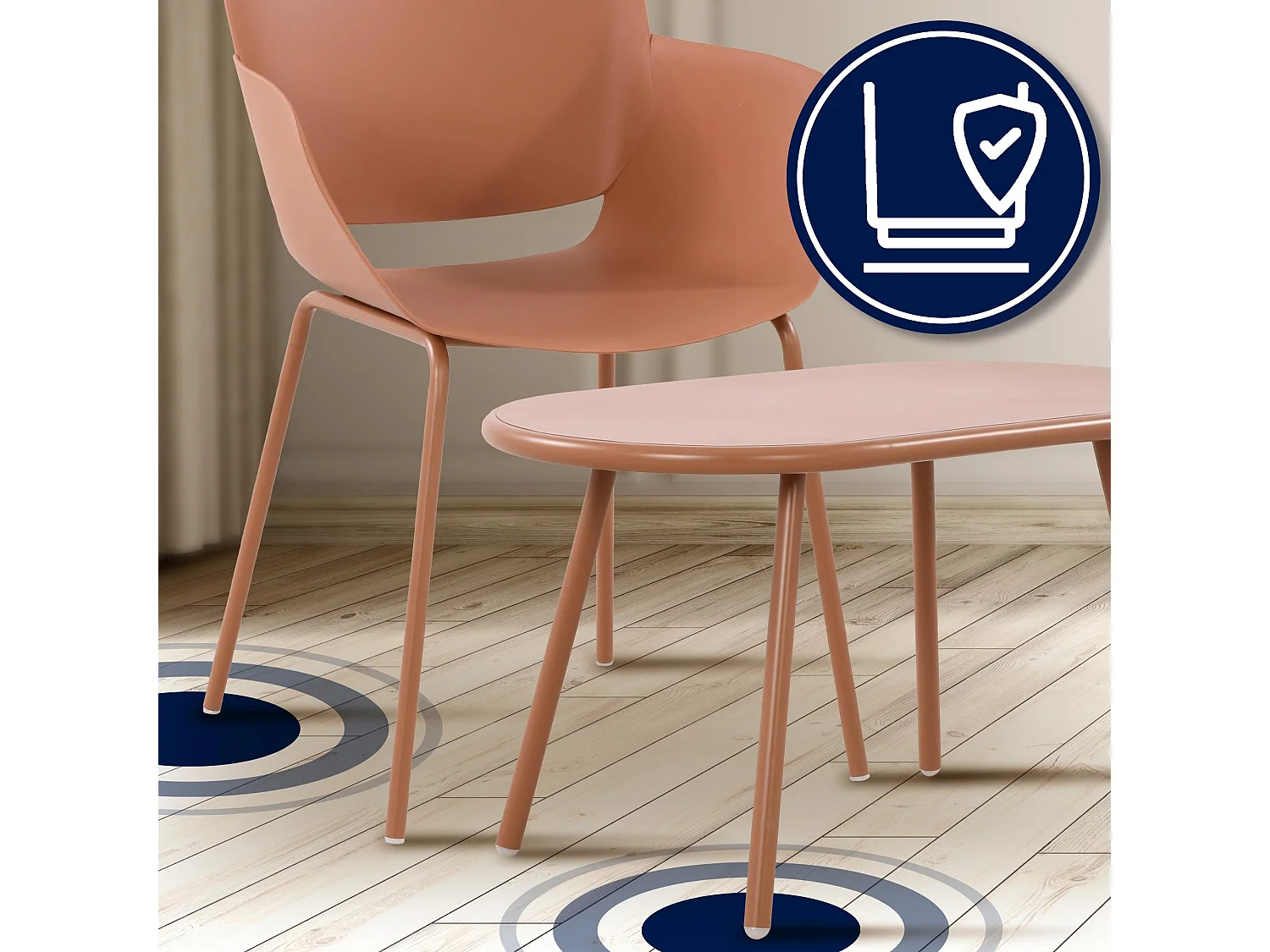 Ensemble de jardin - Table + 4 Chaises - Velvena