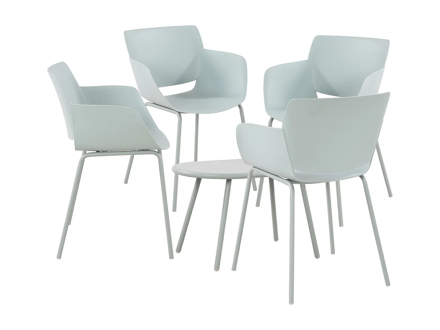 Ensemble de jardin - Table + 4 Chaises - Velvena