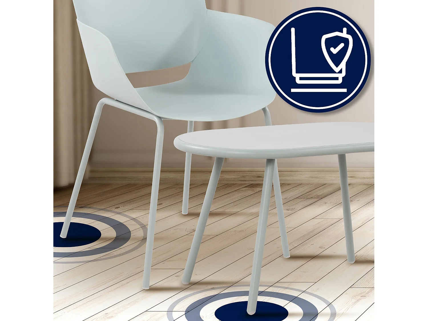 Ensemble de jardin - Table + 4 Chaises - Velvena