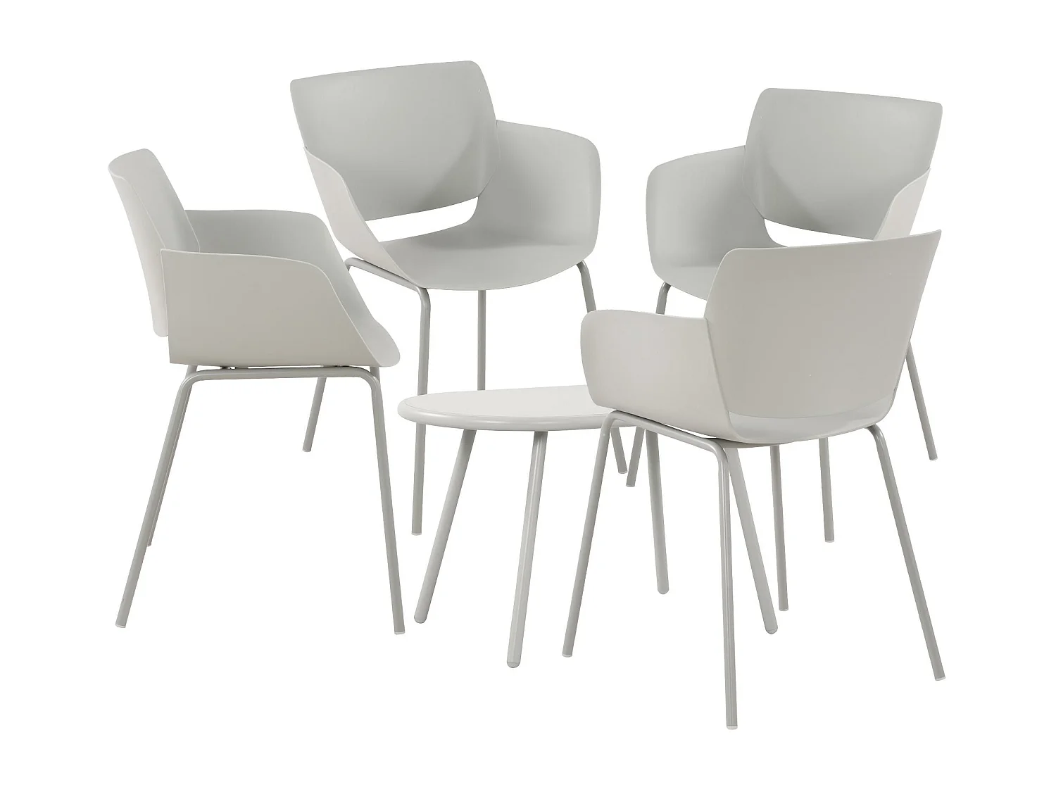 Ensemble de jardin - Table + 4 Chaises - Velvena