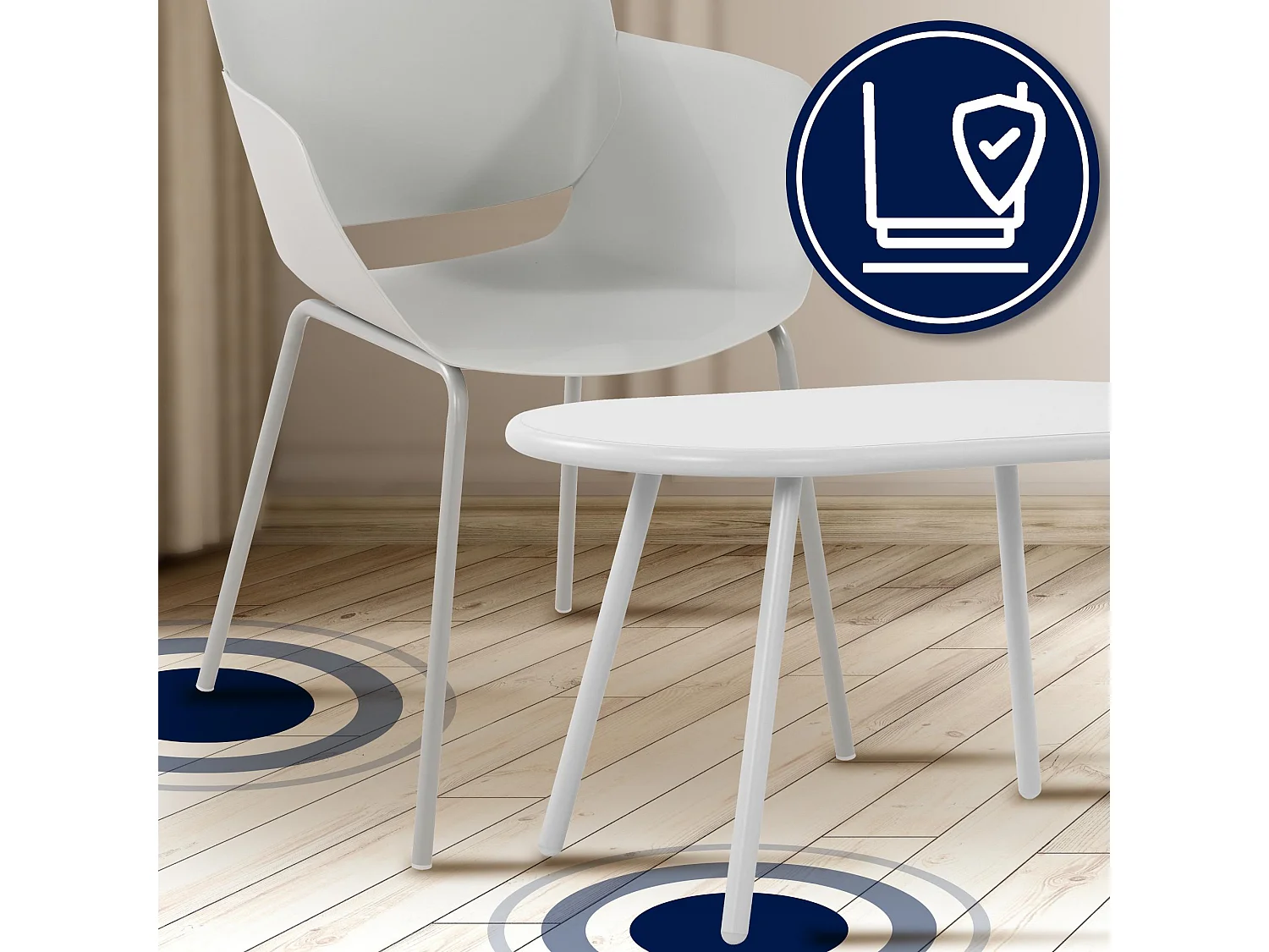 Ensemble de jardin - Table + 4 Chaises - Velvena