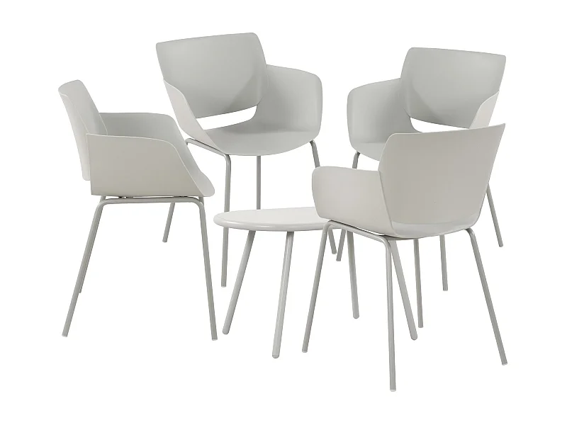 Ensemble de jardin - Table + 4 Chaises - Velvena