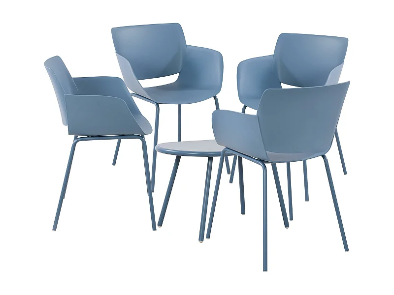 Ensemble de jardin - Table + 4 Chaises - Velvena